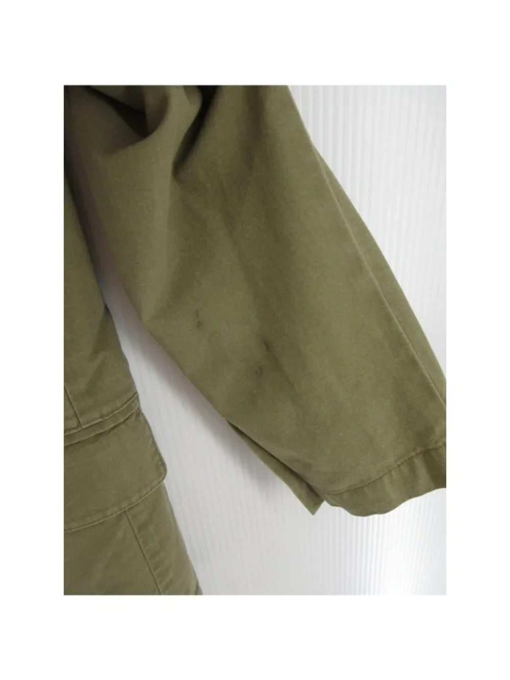 VGT LL Bean Sport Coat 38 Olive Blazer Jacket Safari Utility Canvas